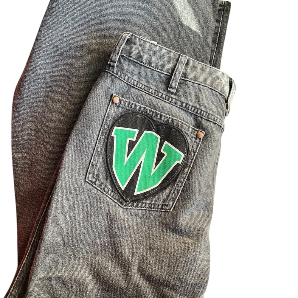 Wrangler Gray Jeans with Green Logo